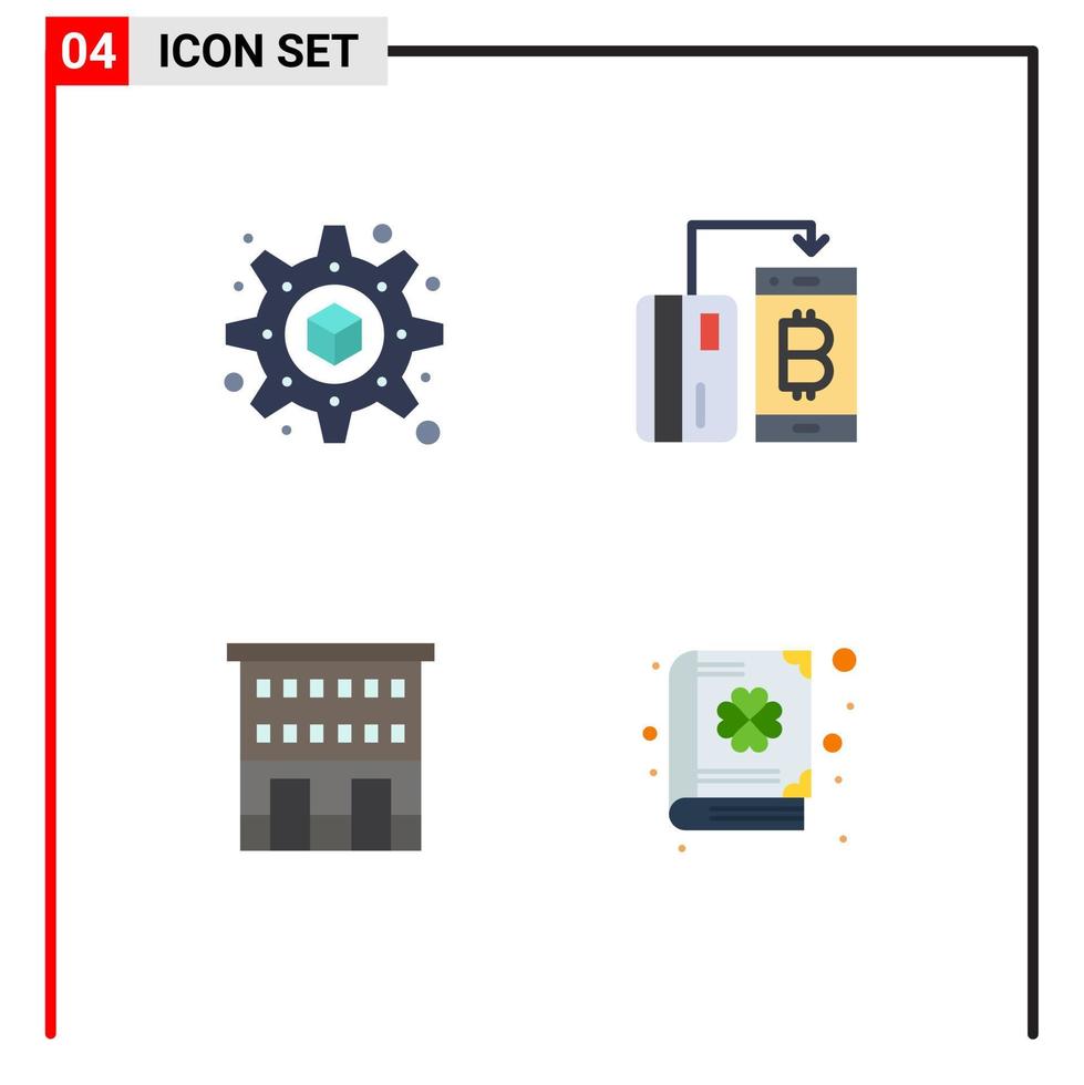 4 User Interface Flat Icon Pack of modern Signs and Symbols of printing retail currency payment shops Editable Vector Design Elements