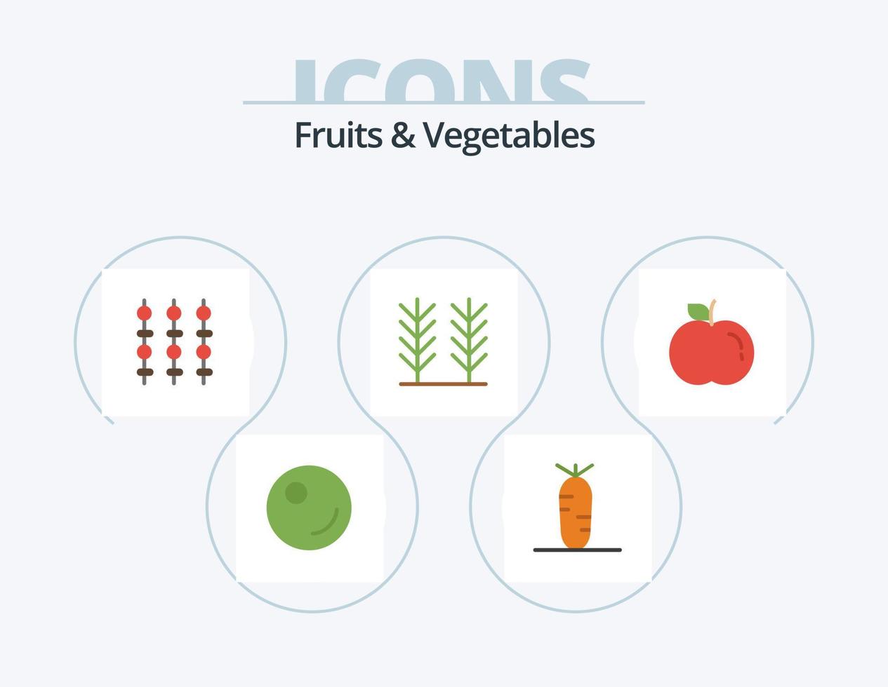 Fruits and Vegetables Flat Icon Pack 5 Icon Design. . vegetables. . apple vector