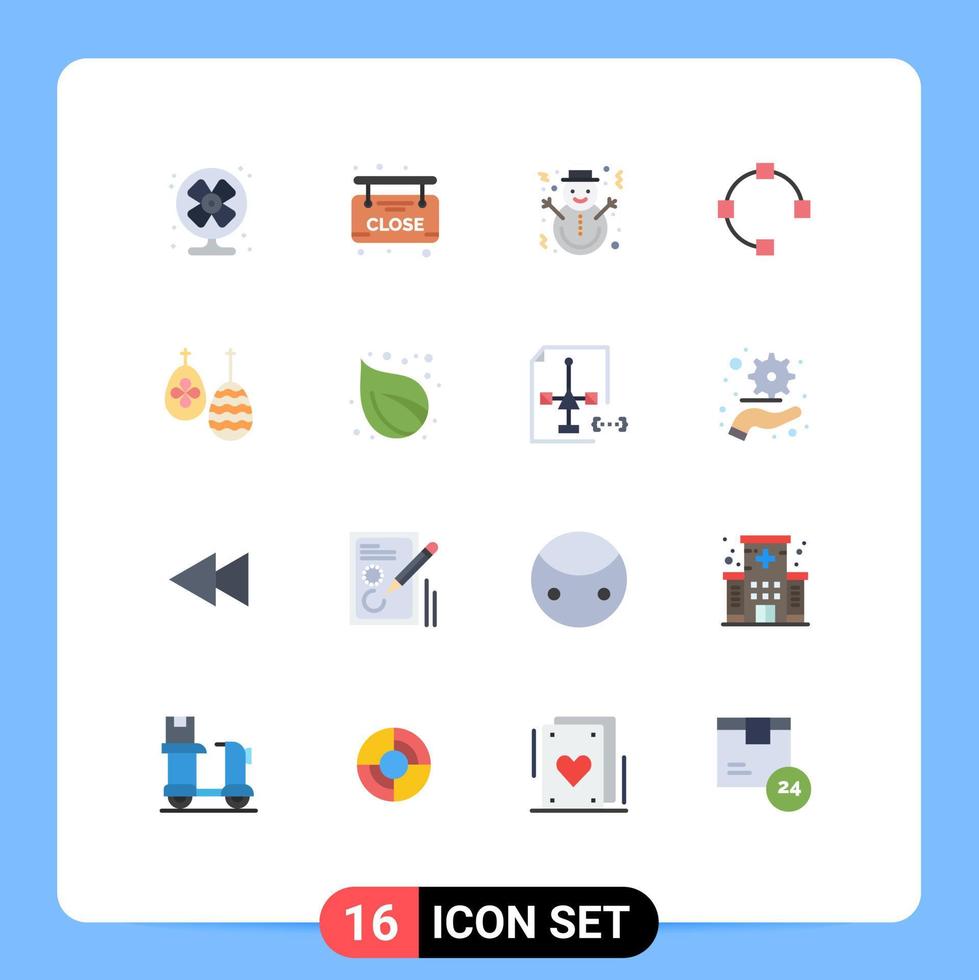 Universal Icon Symbols Group of 16 Modern Flat Colors of egg celebration holidays points open Editable Pack of Creative Vector Design Elements