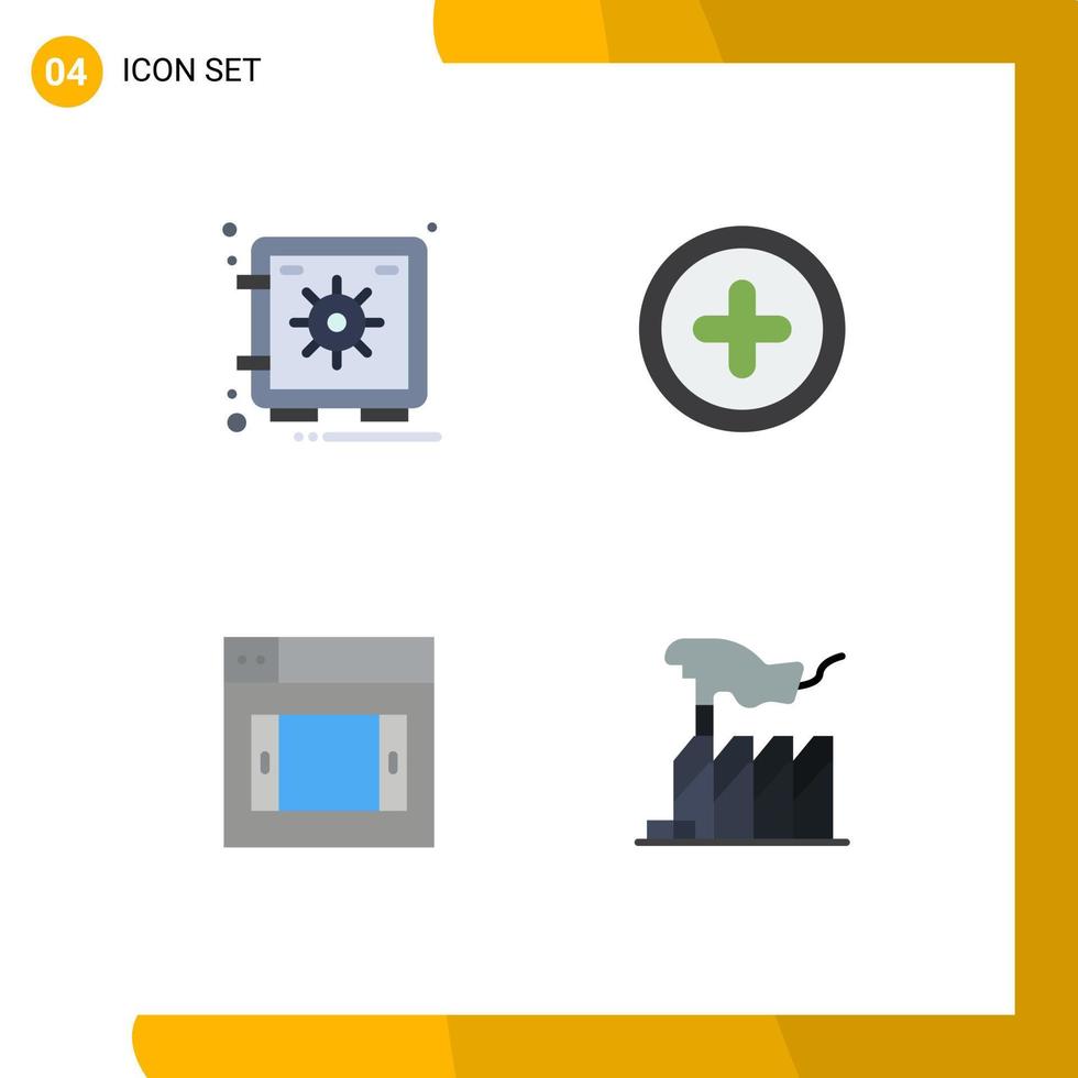 4 Flat Icon concept for Websites Mobile and Apps locker mobile vault ui despotism Editable Vector Design Elements