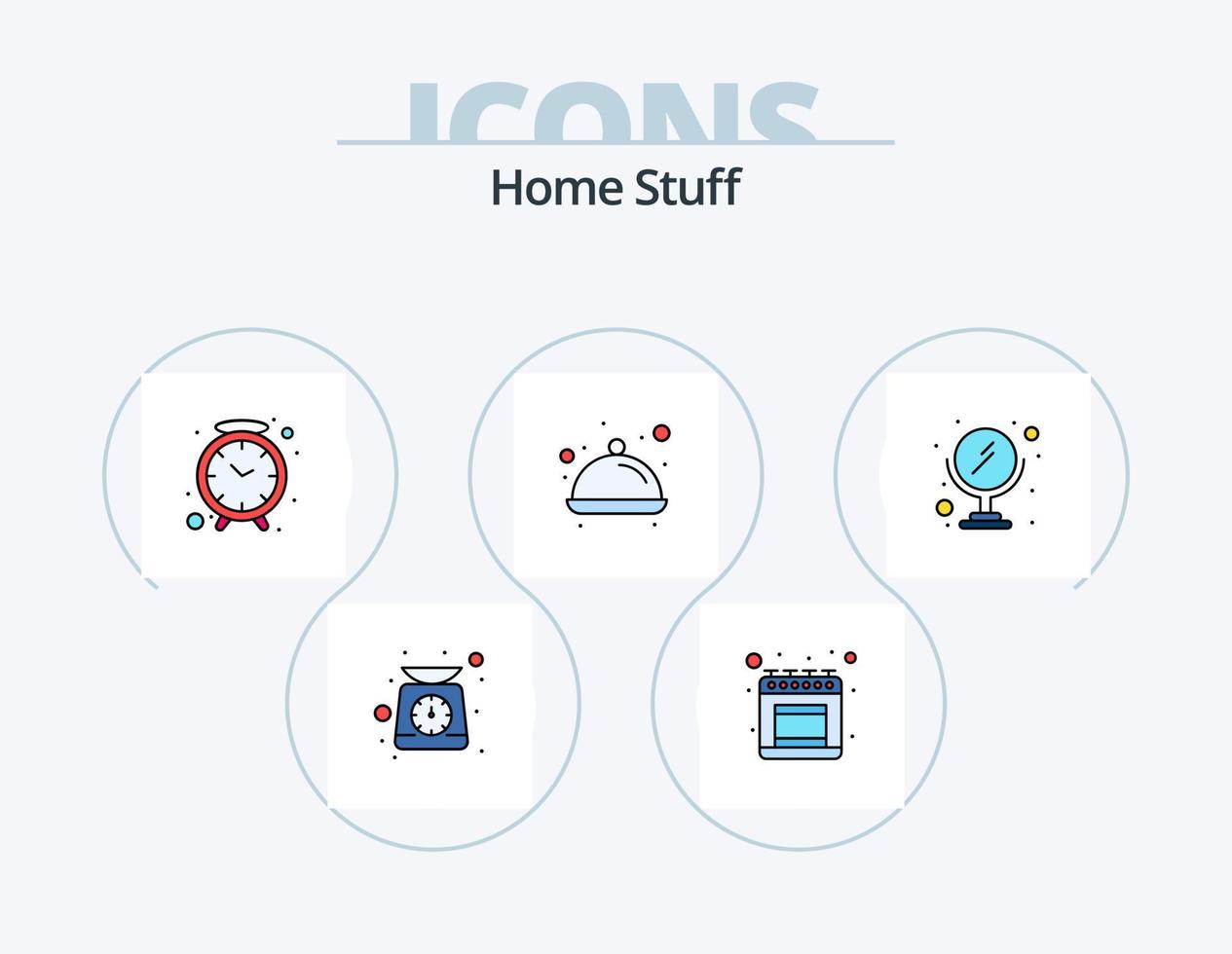 Home Stuff Line Filled Icon Pack 5 Icon Design. scale. stairs. cleaner. home. apartment vector