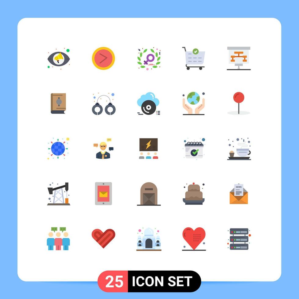 Flat Color Pack of 25 Universal Symbols of islam presentation power graphic checkout Editable Vector Design Elements