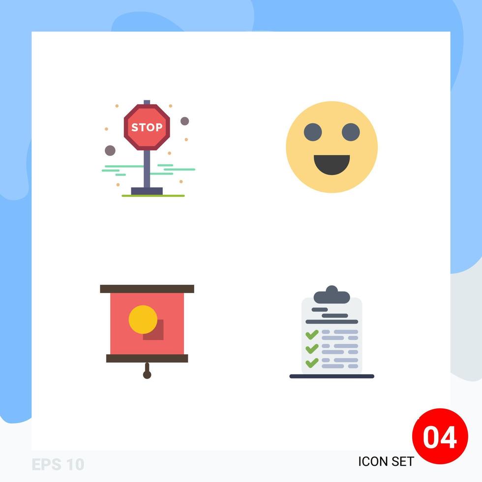 Stock Vector Icon Pack of 4 Line Signs and Symbols for board school emojis device clipboard Editable Vector Design Elements