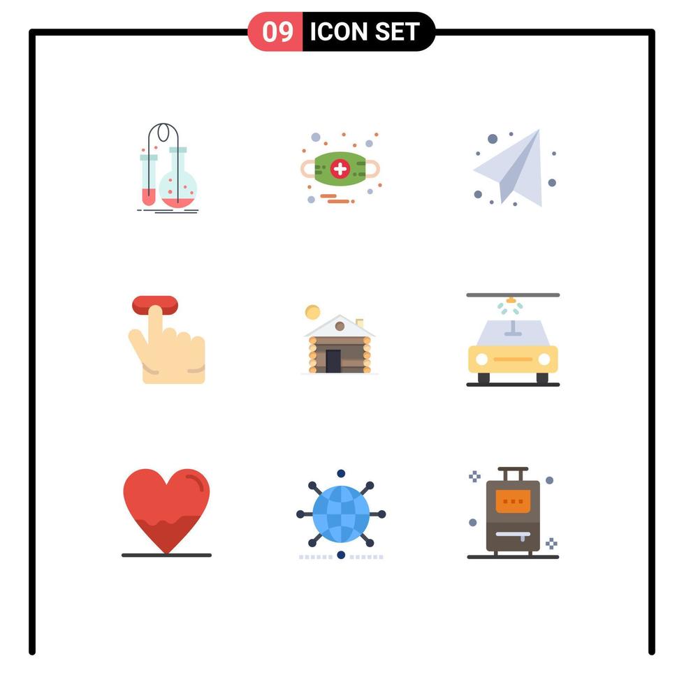 paquete de iconos vectoriales de stock de 9 signos y símbolos de línea para gesto de máscara de hotel de servicio haga clic en elementos de diseño vectorial editables vector