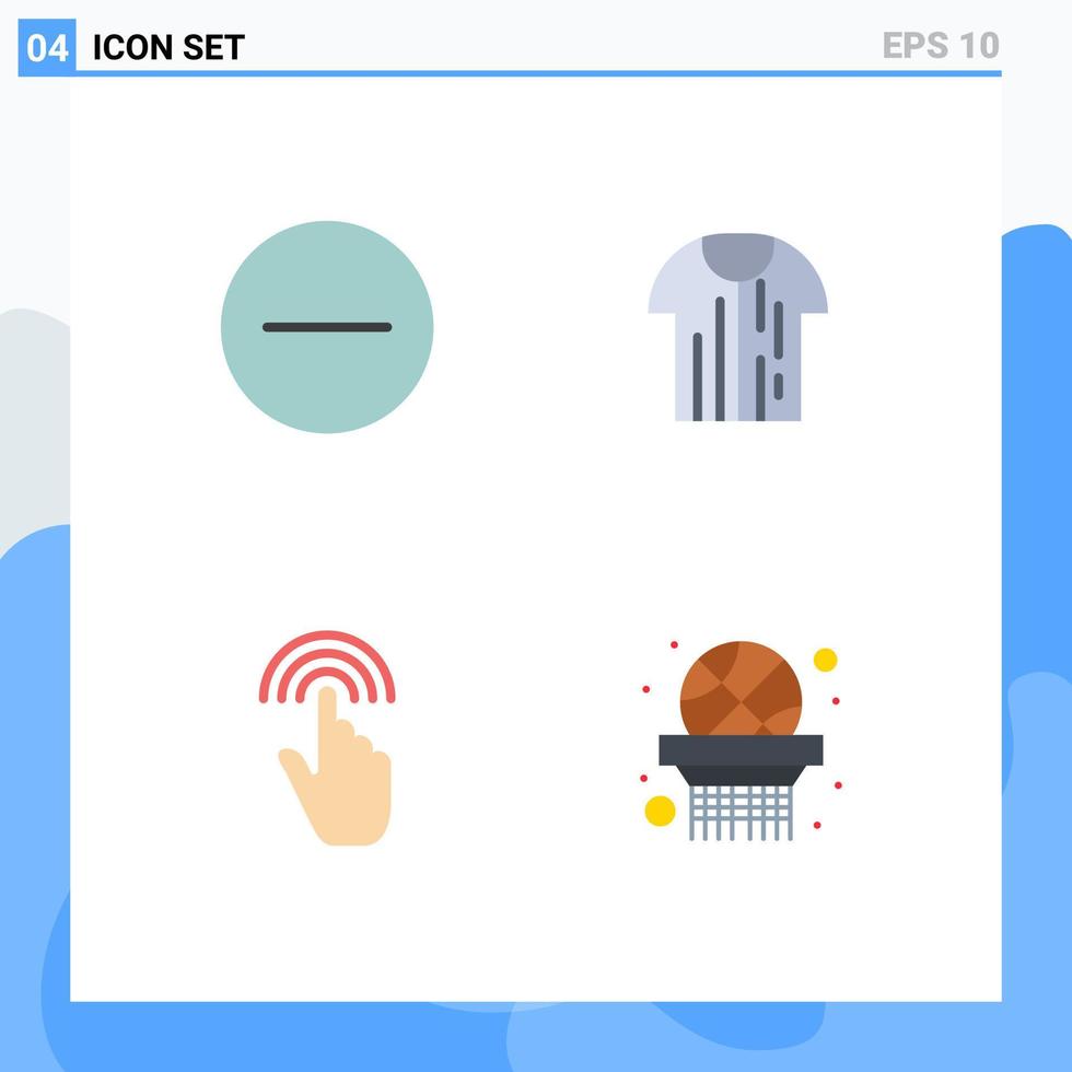User Interface Pack of 4 Basic Flat Icons of circle gestures shirt tshirt interface Editable Vector Design Elements