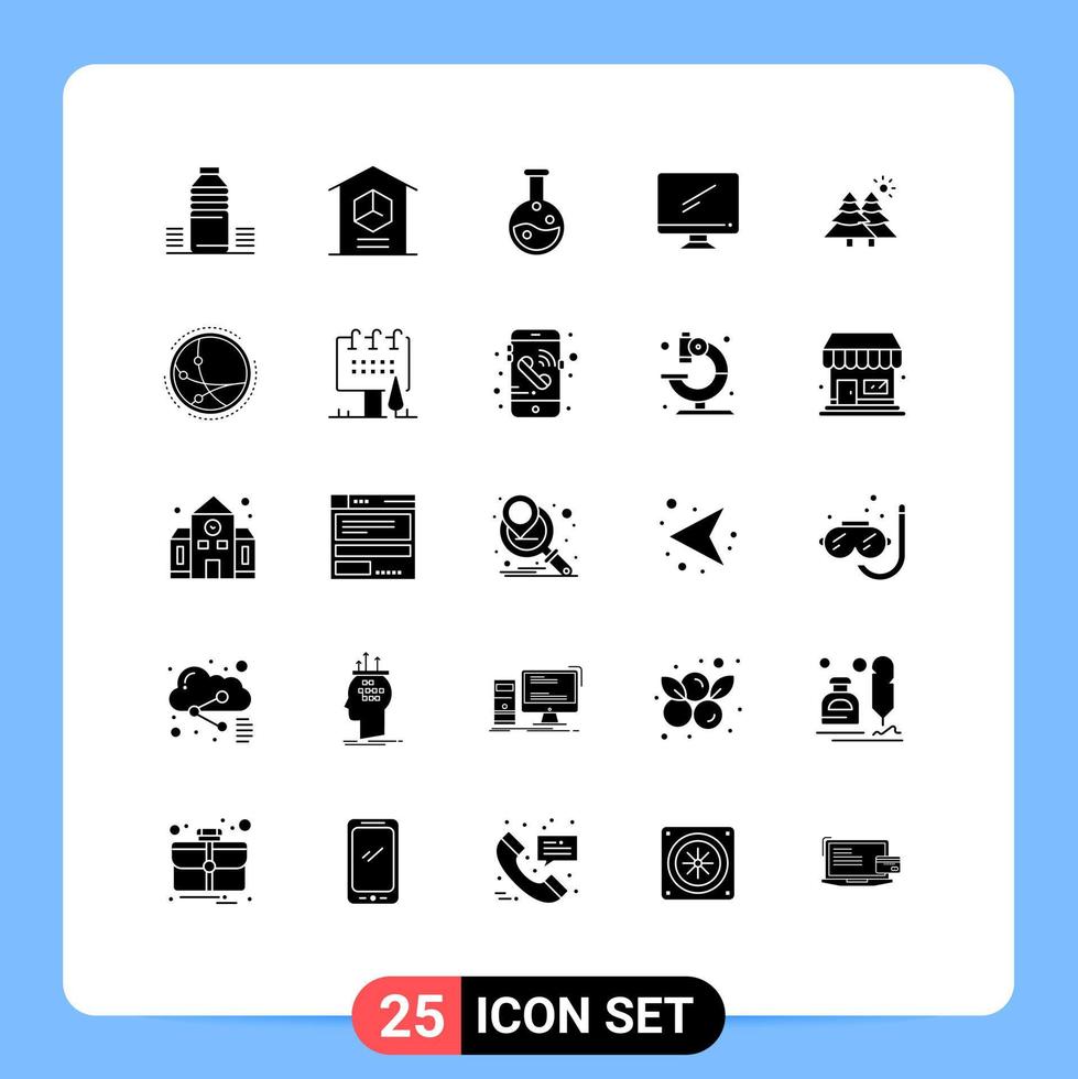 25 iconos creativos signos y símbolos modernos de dispositivos de pc monitor de productos elementos de diseño de vectores editables de laboratorio