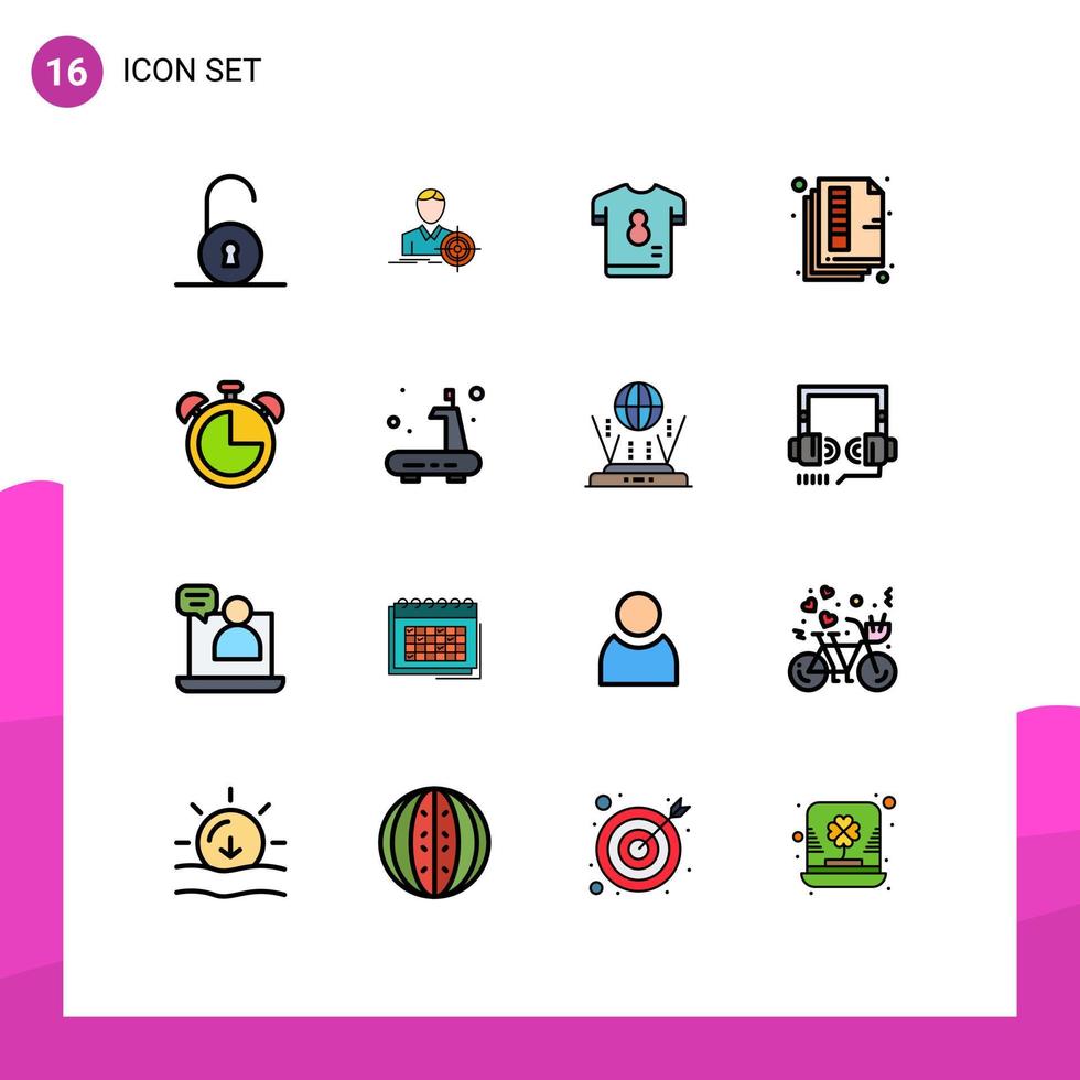 16 Creative Icons Modern Signs and Symbols of alarm print kit paper document Editable Creative Vector Design Elements