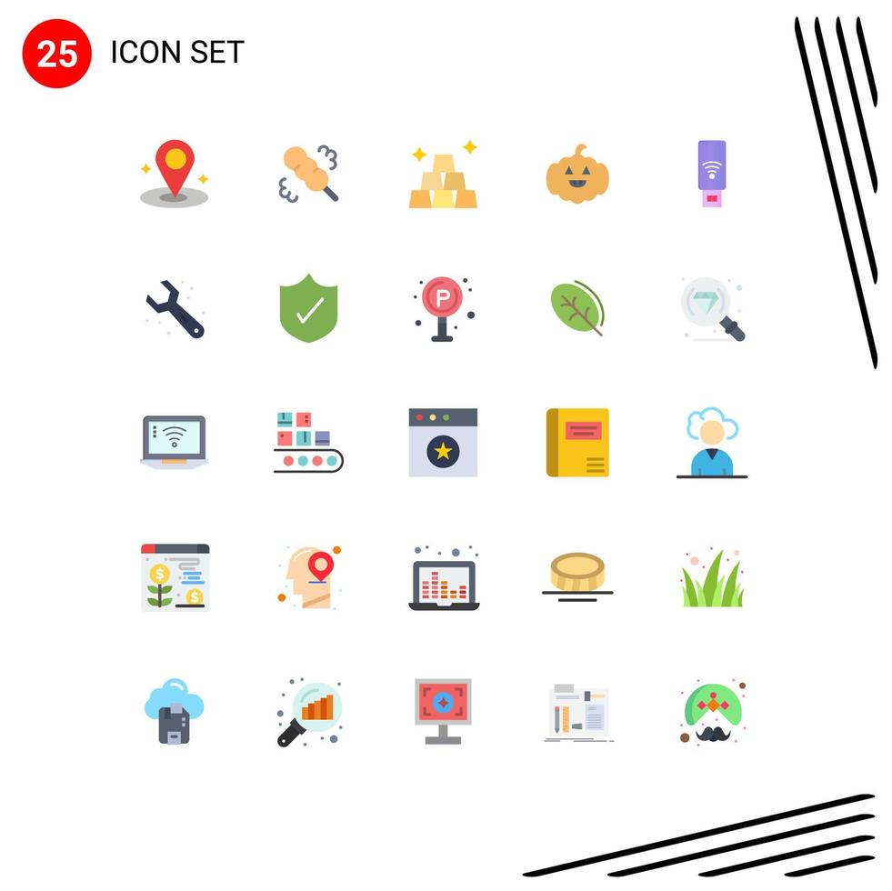 Editable Vector Line Pack of 25 Simple Flat Colors of plumbing signal money servise usb Editable Vector Design Elements