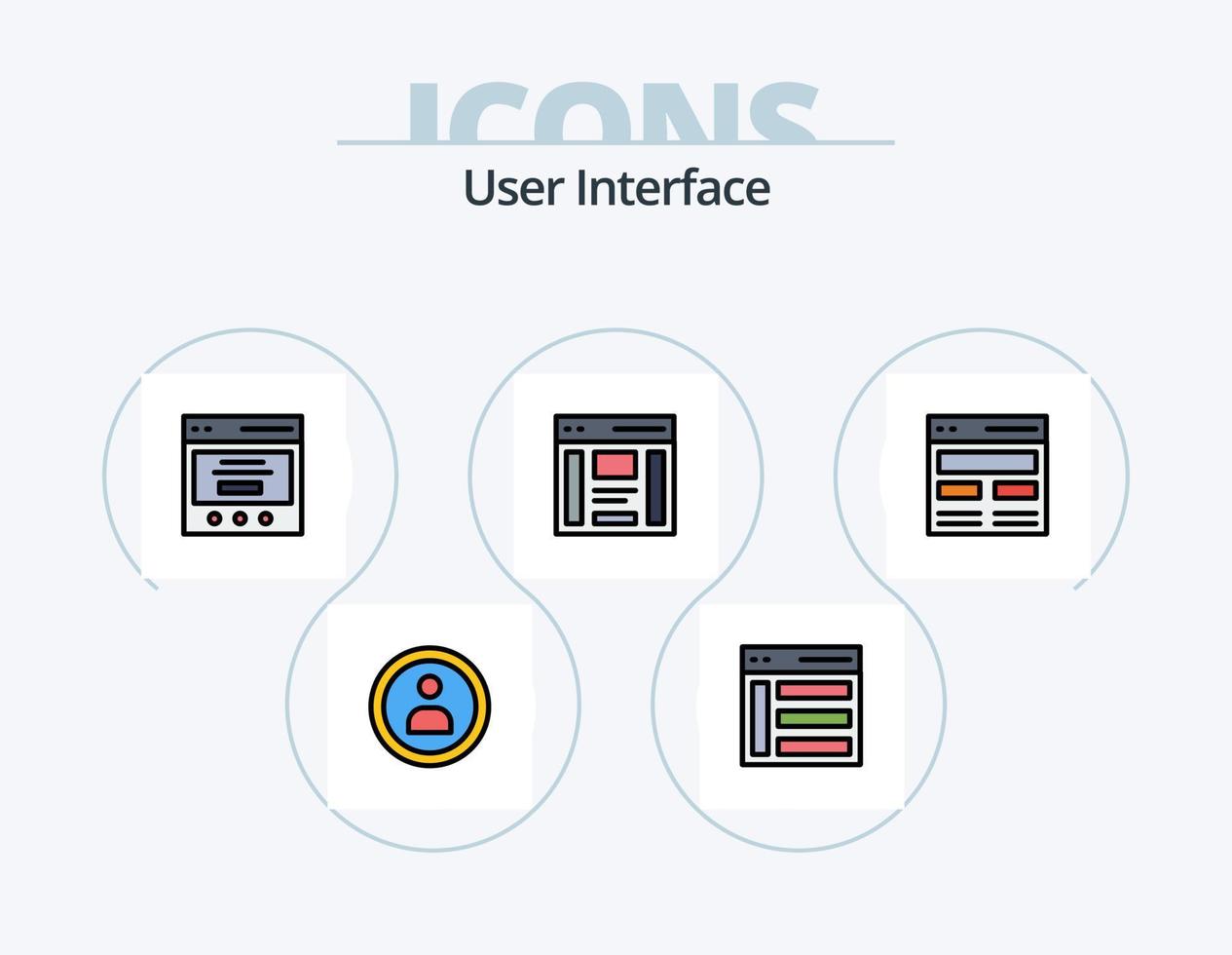 User Interface Line Filled Icon Pack 5 Icon Design. user. interface. user. communication. ui vector