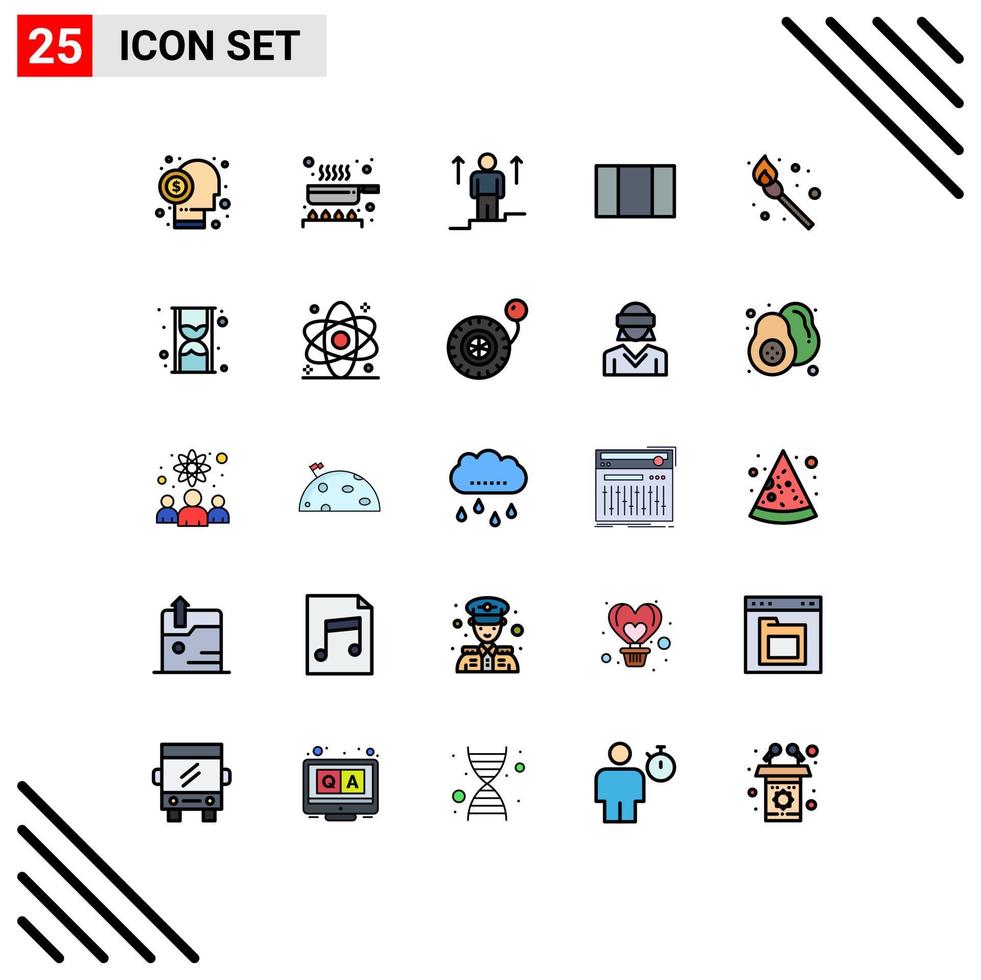 Universal Icon Symbols Group of 25 Modern Filled line Flat Colors of fire maximize kitchen layout man Editable Vector Design Elements