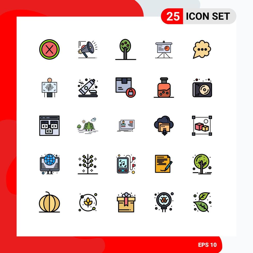 25 iconos creativos signos y símbolos modernos de presentación de tablero digital de negocios de chat elementos de diseño vectorial editables vector