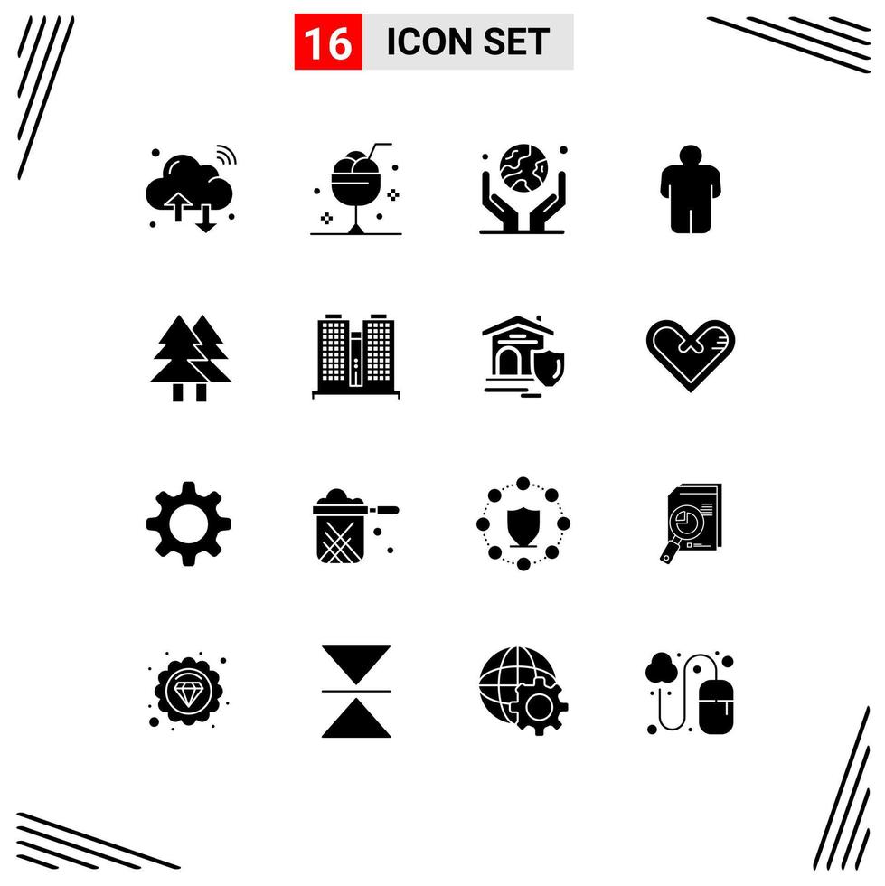 Stock Vector Icon Pack of 16 Line Signs and Symbols for user man ice protection human hand Editable Vector Design Elements