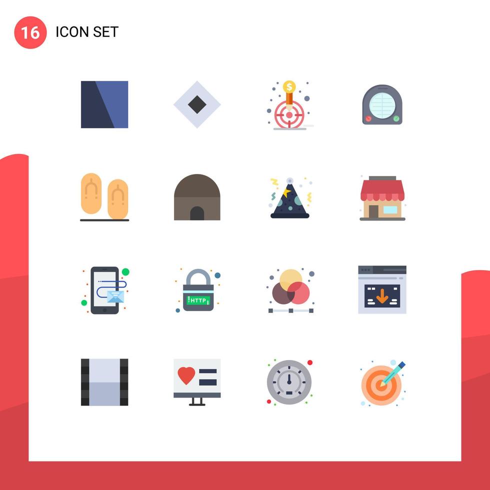 16 Creative Icons Modern Signs and Symbols of flip heating finance heater target Editable Pack of Creative Vector Design Elements