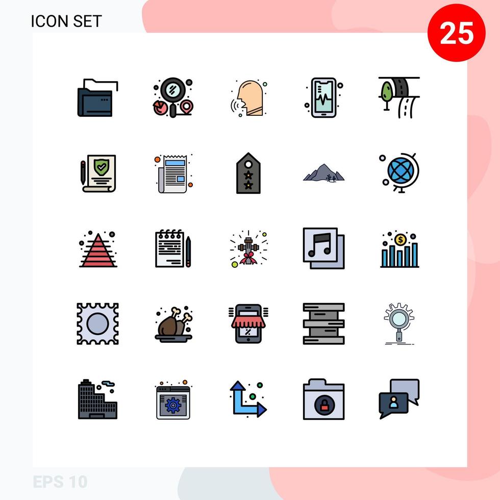 25 Creative Icons Modern Signs and Symbols of road mobil business phone cough Editable Vector Design Elements