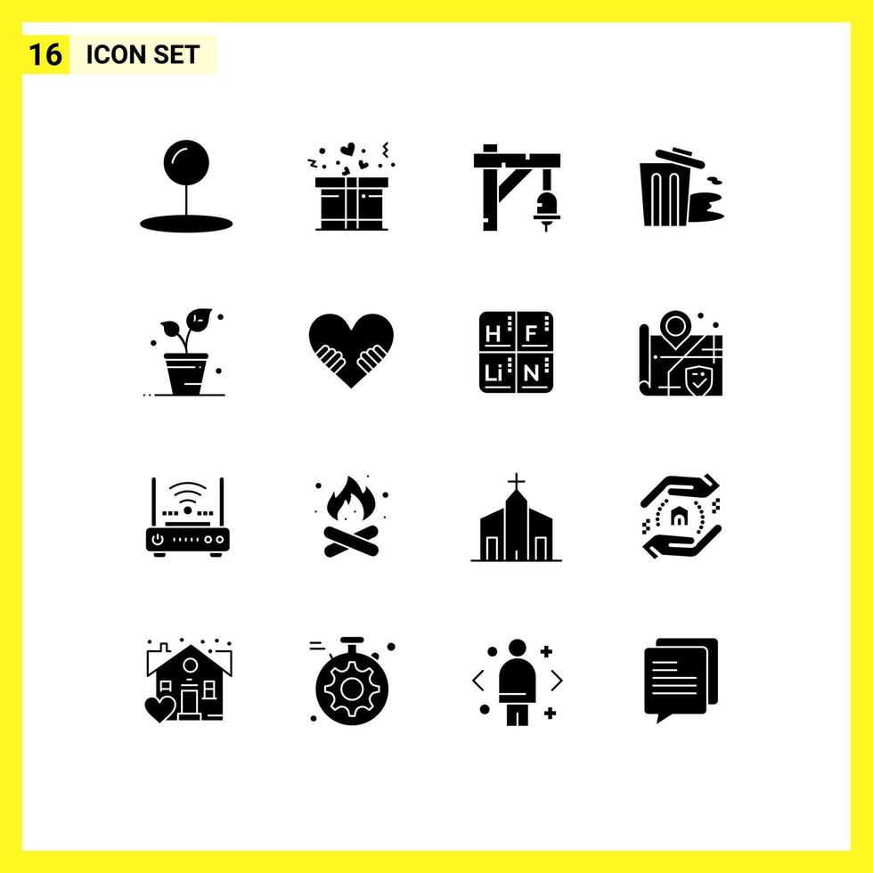 Universal Icon Symbols Group of 16 Modern Solid Glyphs of nature ecology train leaf pollution Editable Vector Design Elements