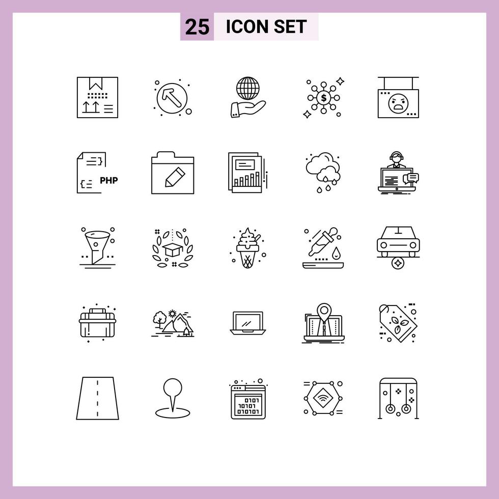 25 Creative Icons Modern Signs and Symbols of halloween network up left share services Editable Vector Design Elements