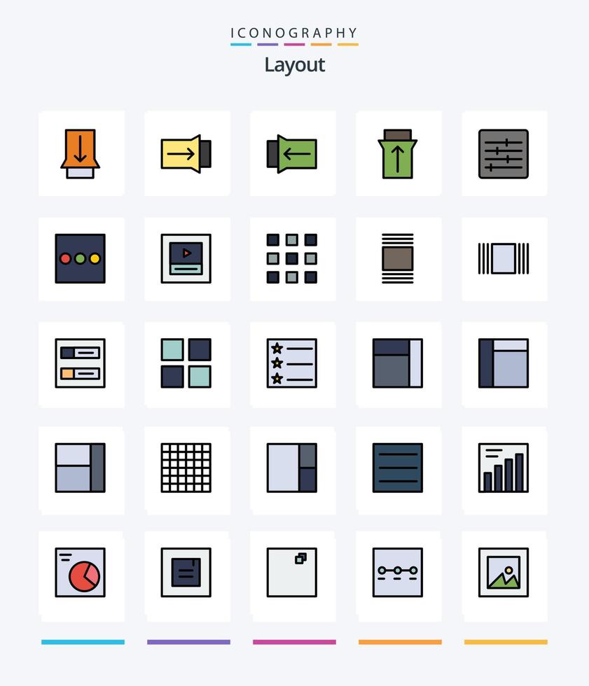 Creative Layout 25 Line FIlled icon pack  Such As grid. view. layout. thumbnails. thumbnails vector