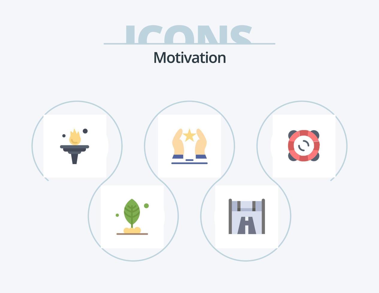 Motivation Flat Icon Pack 5 Icon Design. safety. star. education. motivation. care vector