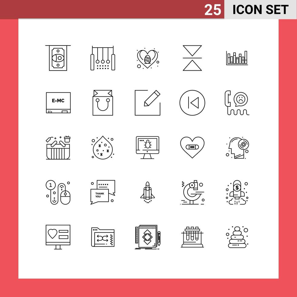 Set of 25 Commercial Lines pack for up graph easter vertical flip Editable Vector Design Elements