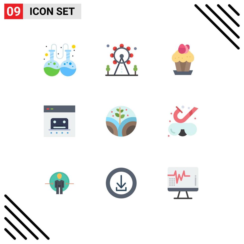 Stock Vector Icon Pack of 9 Line Signs and Symbols for environment online cake finance banking Editable Vector Design Elements