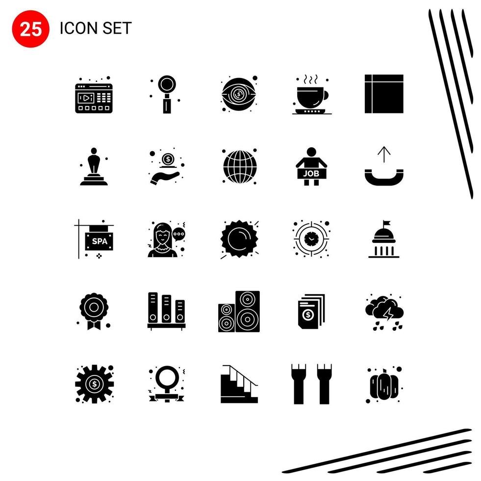 paquete de iconos vectoriales de stock de 25 signos y símbolos de línea para electrodomésticos oficina bebida romántica dinero elementos de diseño vectorial editables vector