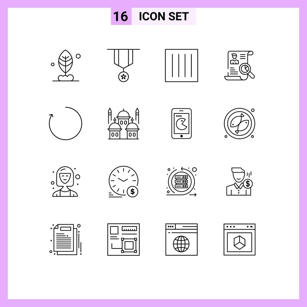 16 Universal Outline Signs Symbols of search cv care portfolio laundry Editable Vector Design Elements