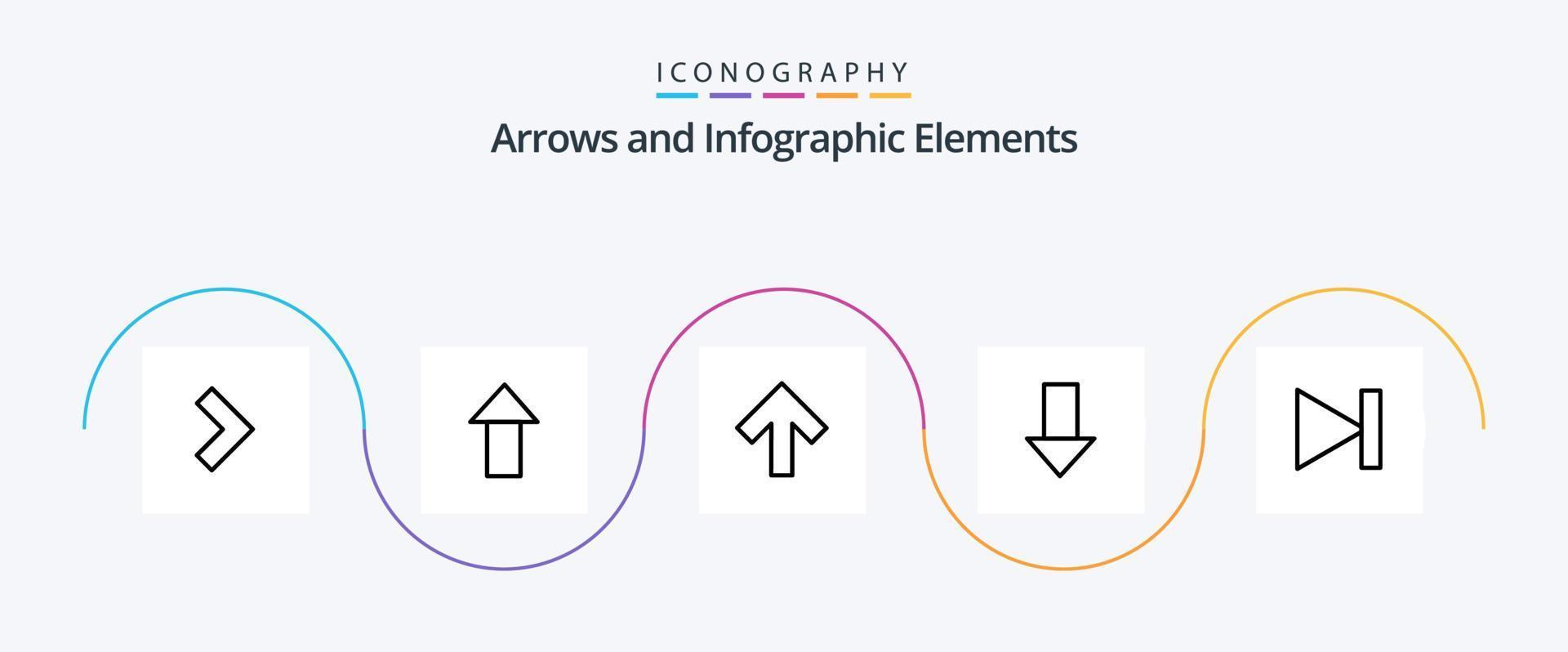 Arrow Line 5 Icon Pack Including . last. forward. forward. direction vector