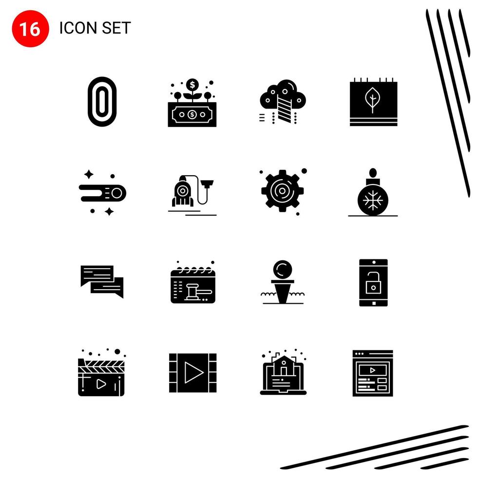 16 Creative Icons Modern Signs and Symbols of season fall grow calendar data Editable Vector Design Elements
