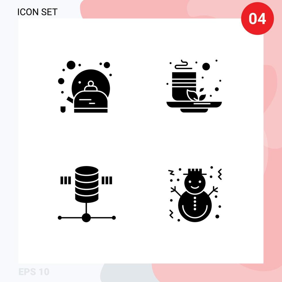 Set of Modern UI Icons Symbols Signs for breakfast hosting cup tea web hosting Editable Vector Design Elements