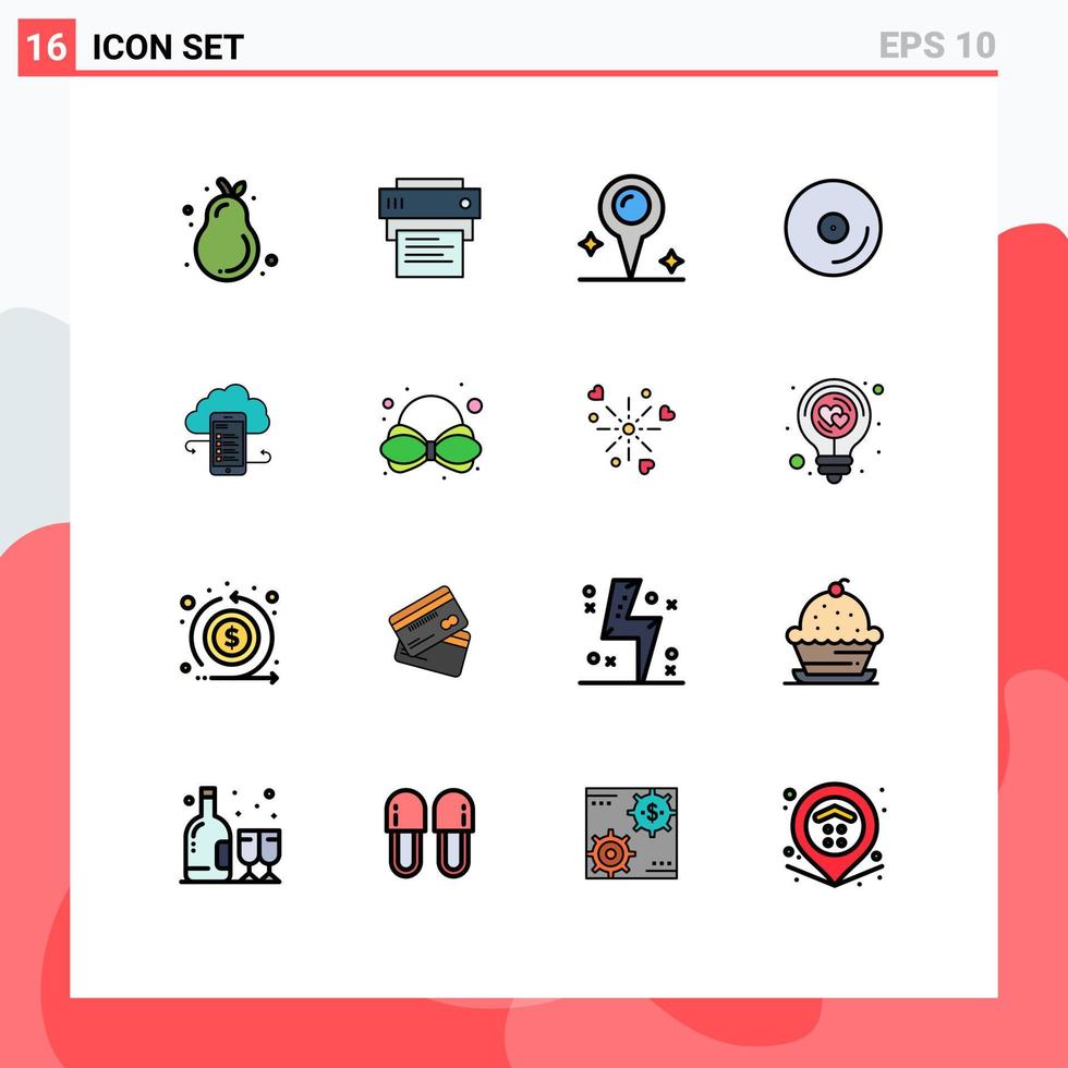 16 Creative Icons Modern Signs and Symbols of cloud storage cloudstorage map video cd Editable Creative Vector Design Elements
