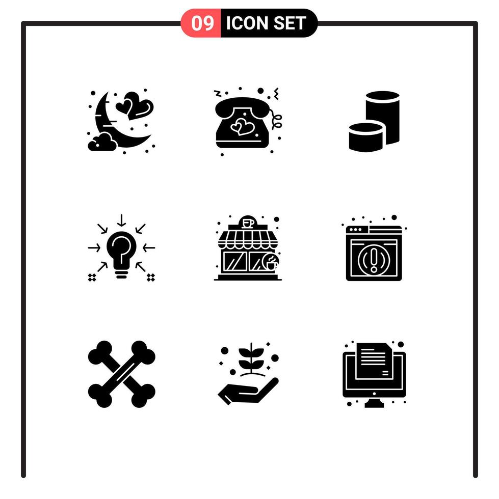 Solid Glyph Pack of 9 Universal Symbols of suggestion idea wedding question crypto currency Editable Vector Design Elements