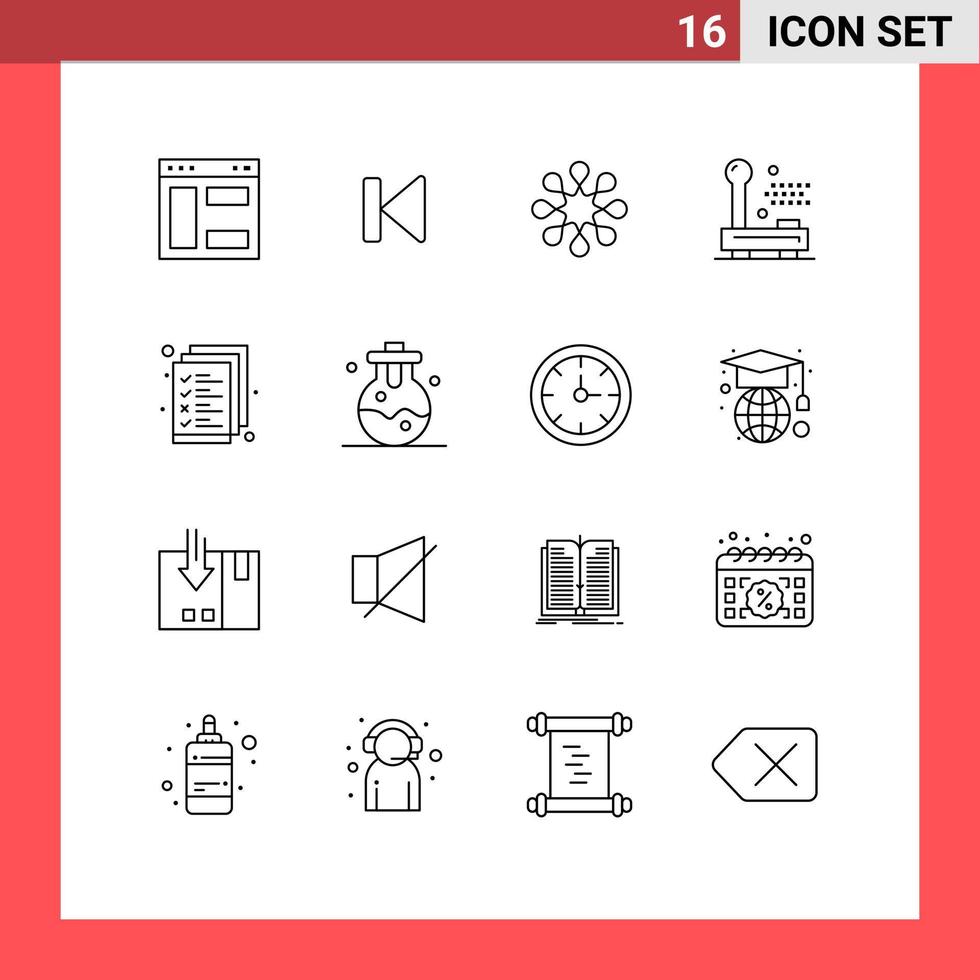 16 Thematic Vector Outlines and Editable Symbols of business equipment start electronic devices Editable Vector Design Elements