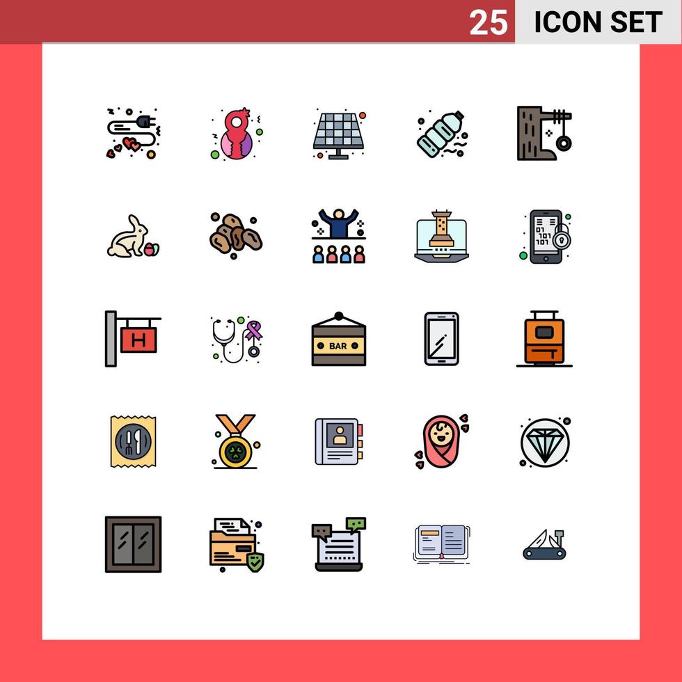 Stock Vector Icon Pack of 25 Line Signs and Symbols for plaything waste battery pollution gas Editable Vector Design Elements