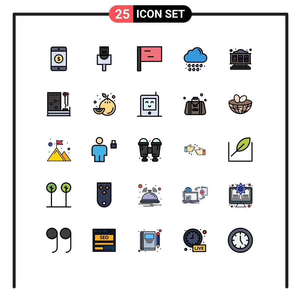 Stock Vector Icon Pack of 25 Line Signs and Symbols for room hospital drop blood game Editable Vector Design Elements