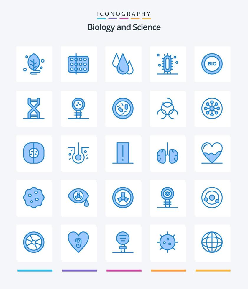 Creative Biology 25 Blue icon pack  Such As energy. ecology. sample. bio. science vector