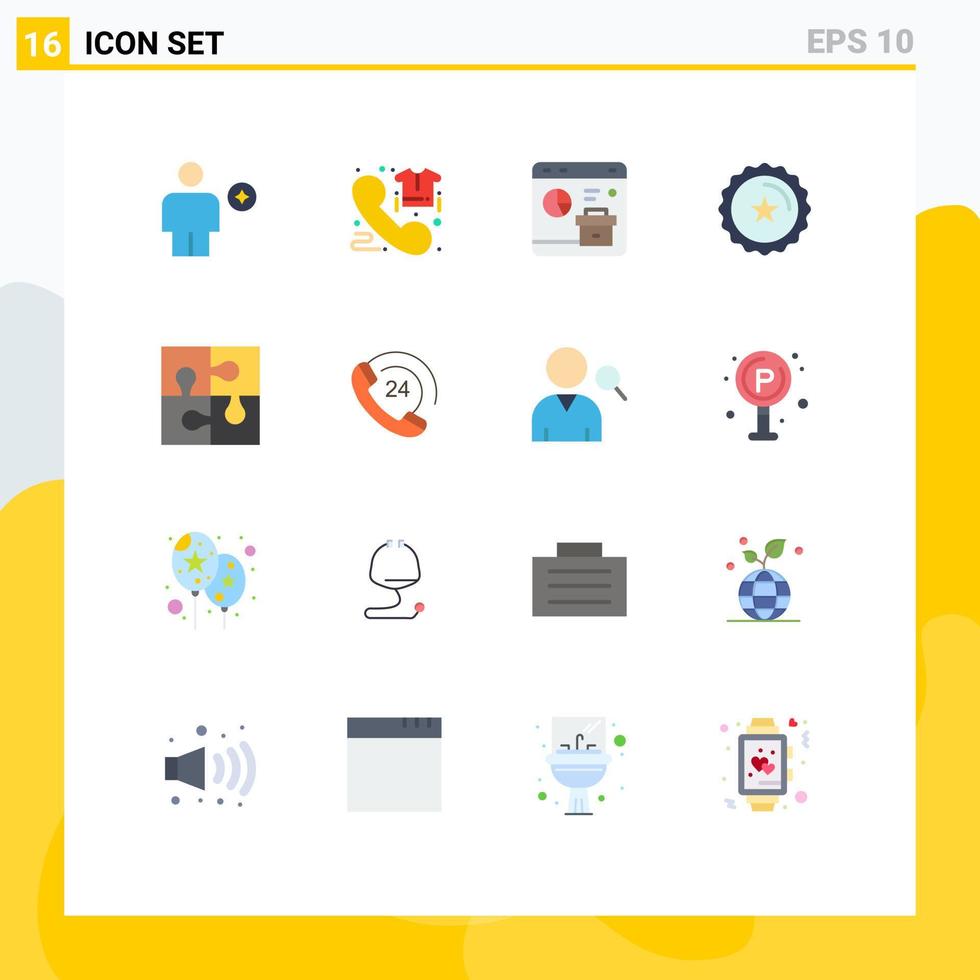 Modern Set of 16 Flat Colors Pictograph of ecommerce badge order se data Editable Pack of Creative Vector Design Elements