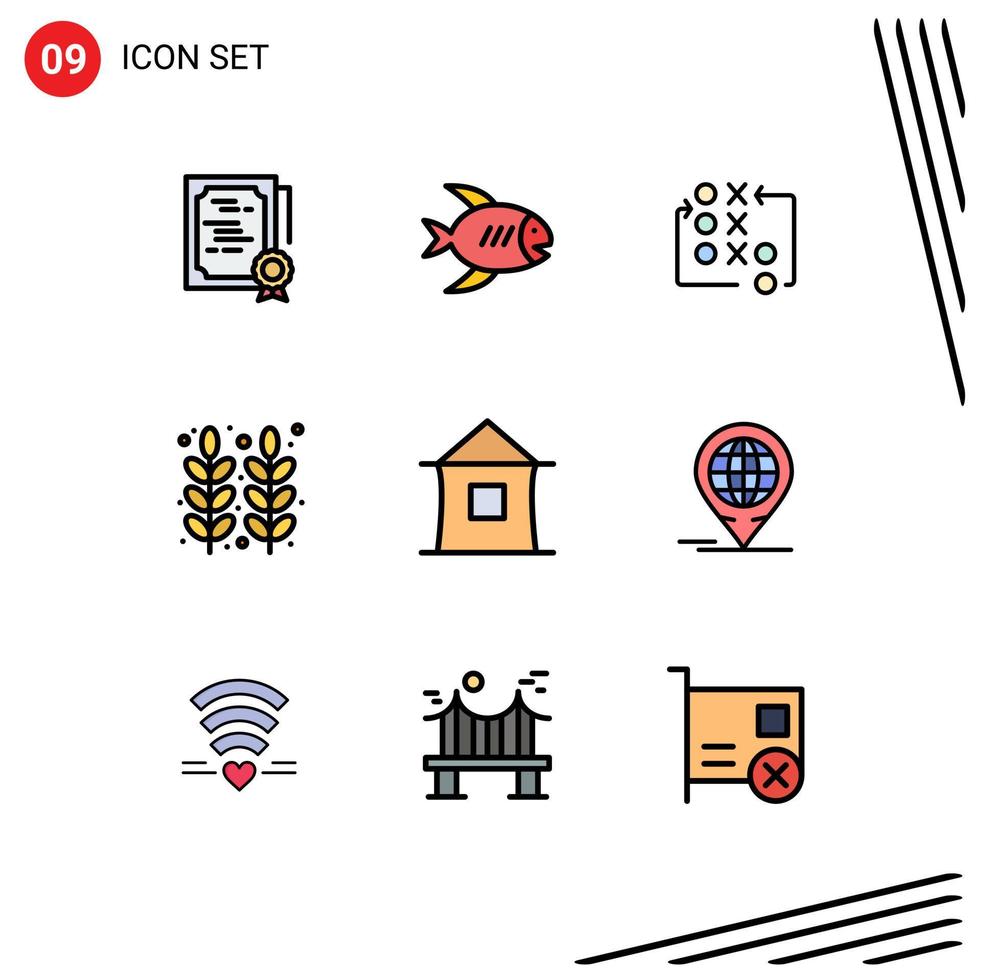 9 Creative Icons Modern Signs and Symbols of thanksgiving food sea autumn tactic Editable Vector Design Elements