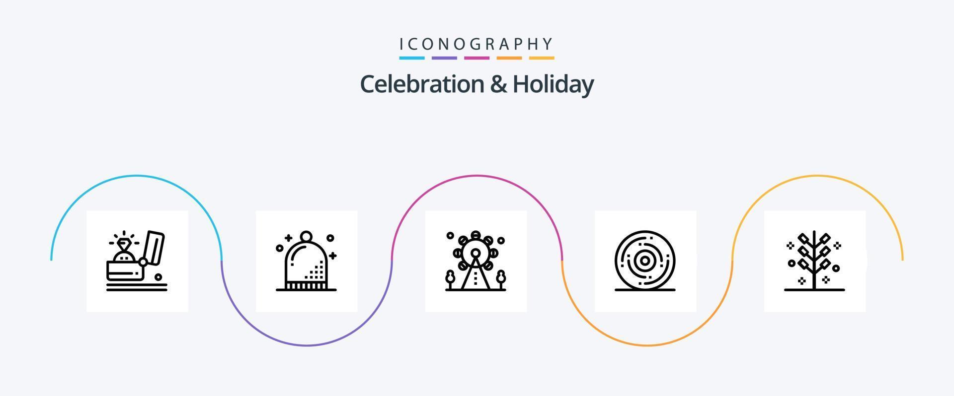 Celebration and Holiday Line 5 Icon Pack Including holiday. event. holiday. celebration. park vector
