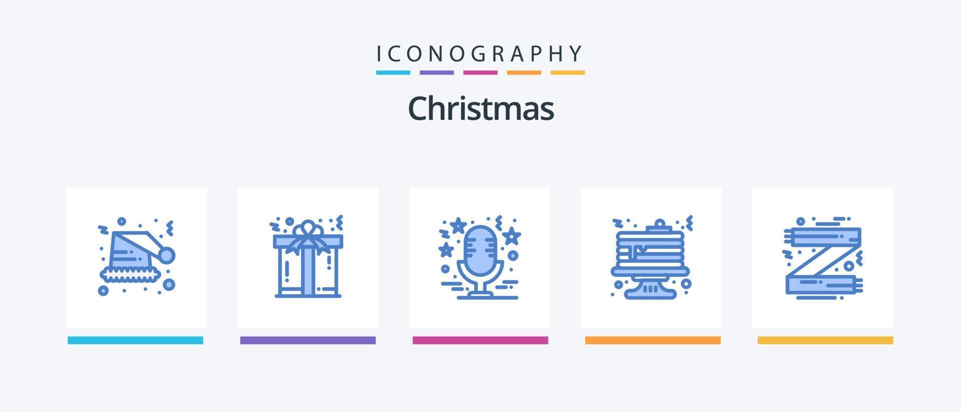 Christmas Blue 5 Icon Pack Including accessories. food. sound. cake. music. Creative Icons Design vector