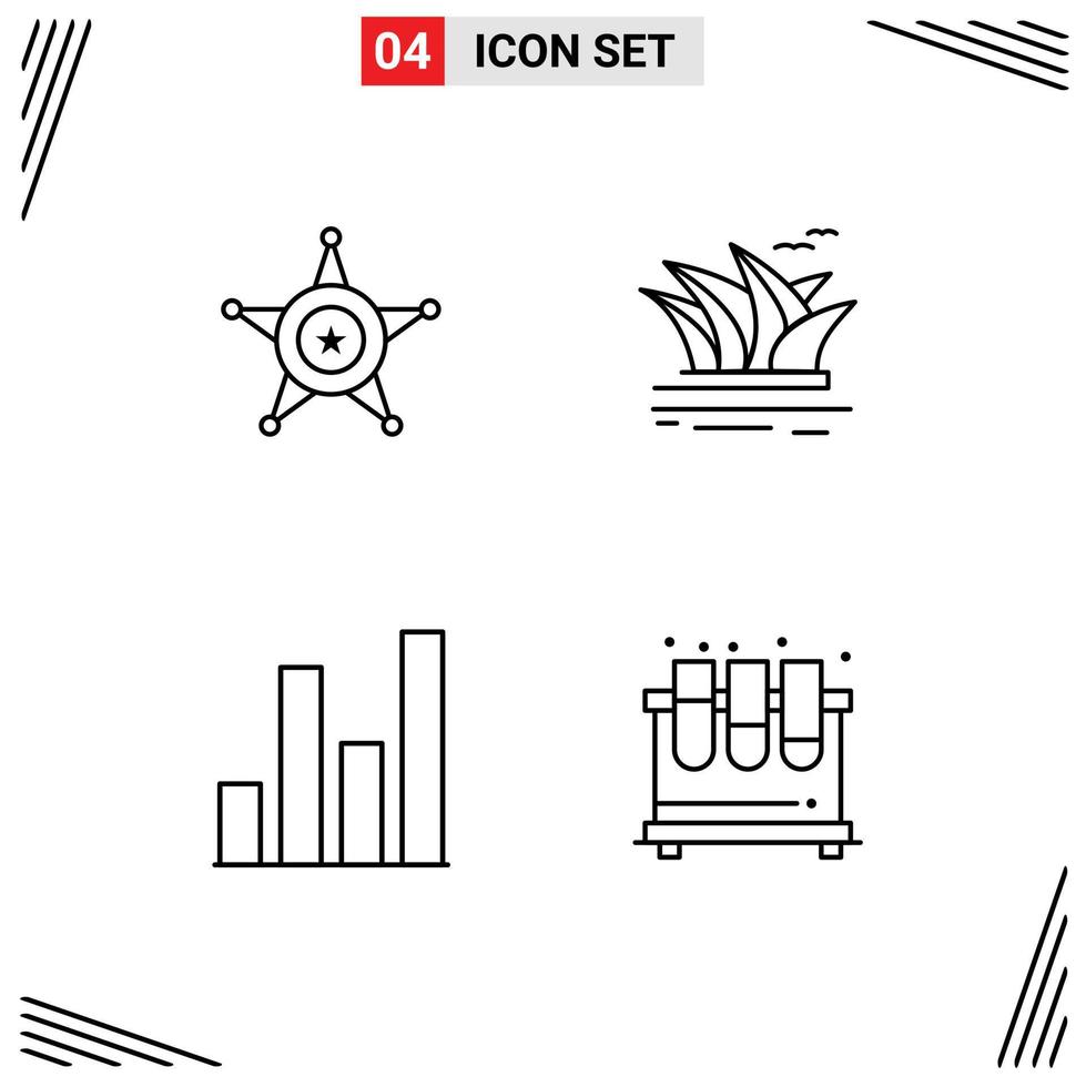 Modern Set of 4 Filledline Flat Colors and symbols such as men analytics usa harbour graph Editable Vector Design Elements