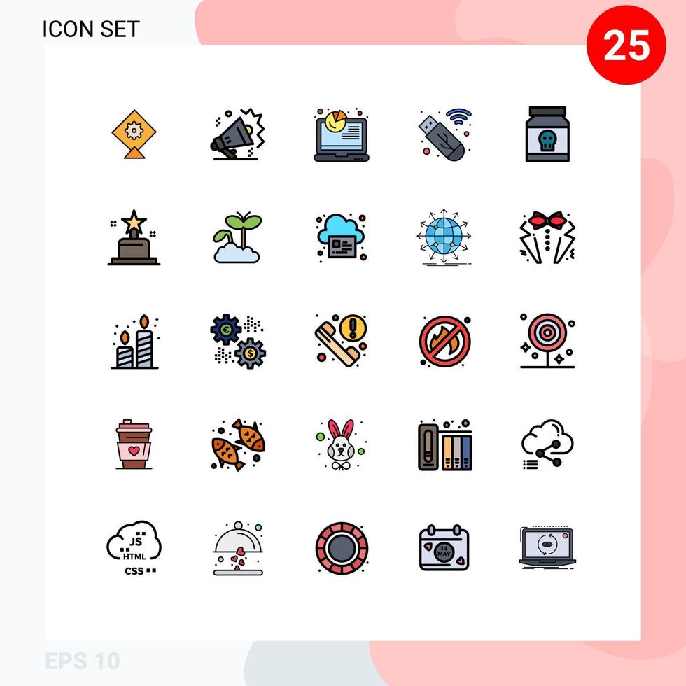 25 Creative Icons Modern Signs and Symbols of toxic poison seo medical usb Editable Vector Design Elements