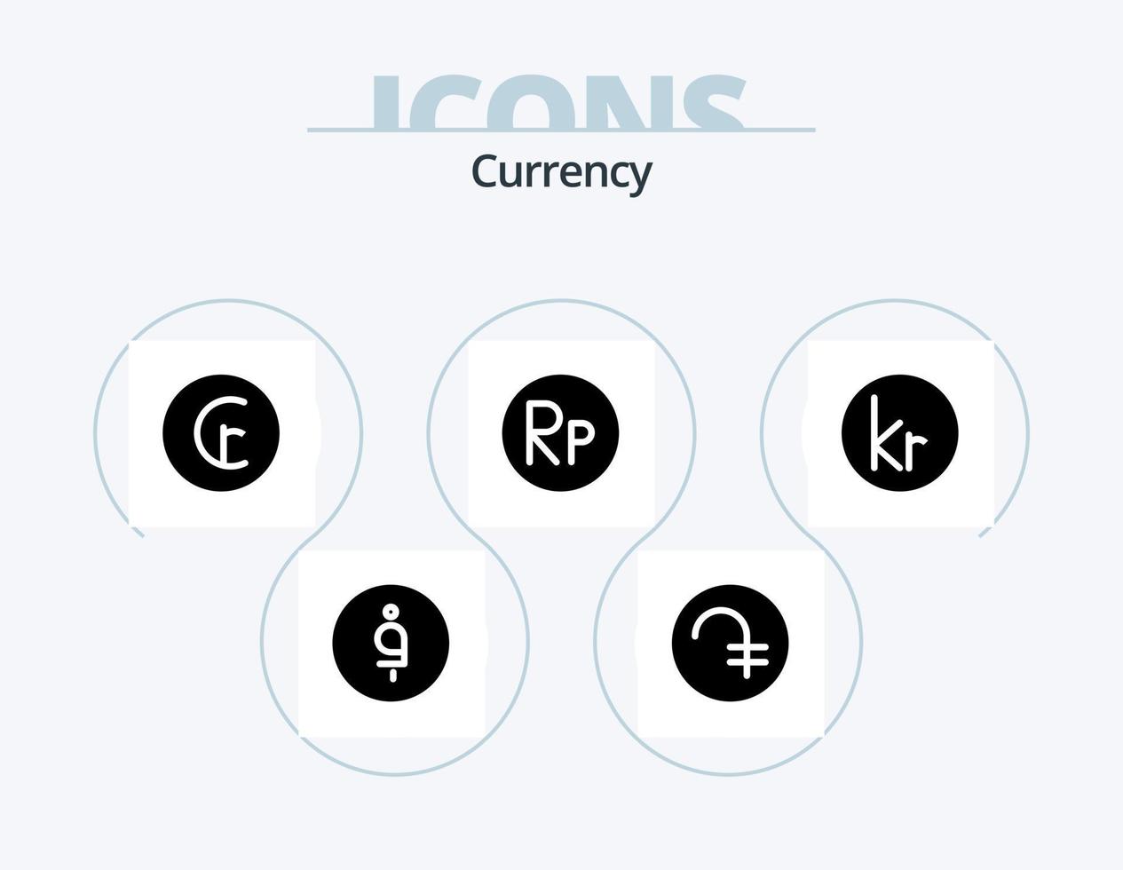 Currency Glyph Icon Pack 5 Icon Design. indonesian . coin . money. cash vector