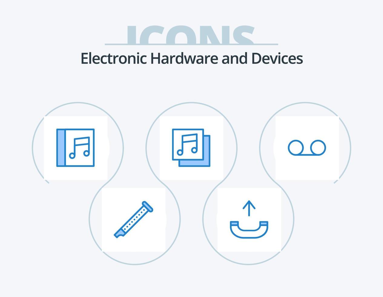 Devices Blue Icon Pack 5 Icon Design. . message. album. mail. media vector