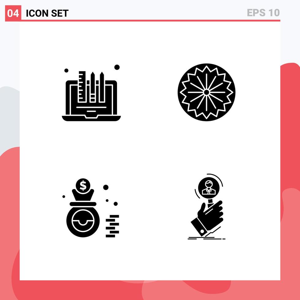 paquete de iconos vectoriales de stock de signos y símbolos de línea para el diseño bolsa portátil bandera dinero elementos de diseño vectorial editables vector