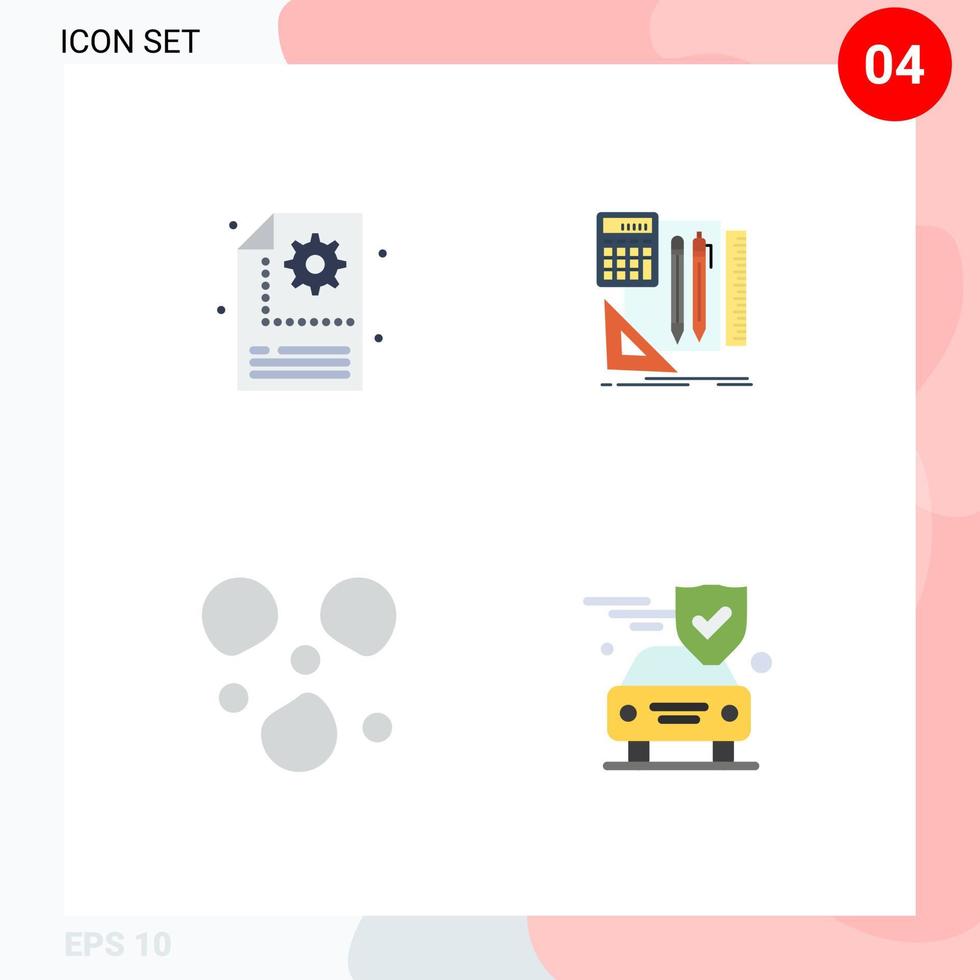 User Interface Pack of 4 Basic Flat Icons of creative ice setting calculator car Editable Vector Design Elements