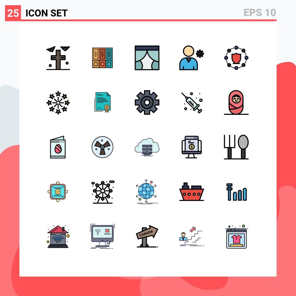 25 iconos creativos signos y símbolos modernos de controles de usuario documentos ventana etapa elementos de diseño vectorial editables vector