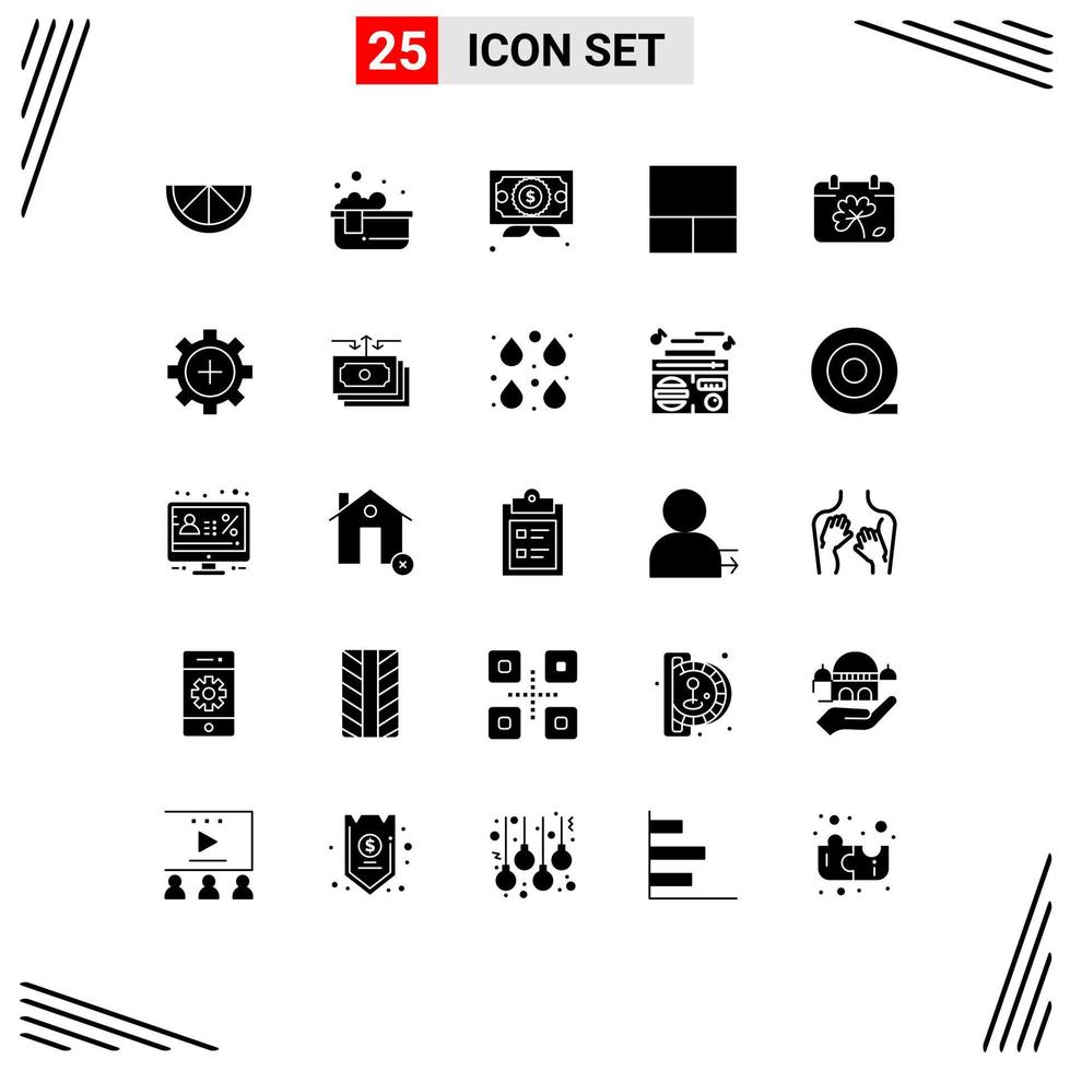 Solid Glyph Pack of 25 Universal Symbols of equipment spring diploma day calendar Editable Vector Design Elements