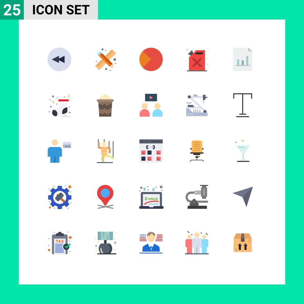 Concepto de 25 colores planos para sitios web, móviles y aplicaciones, gráfico de análisis gráfico, barril de fuego, elementos de diseño vectorial editables vector