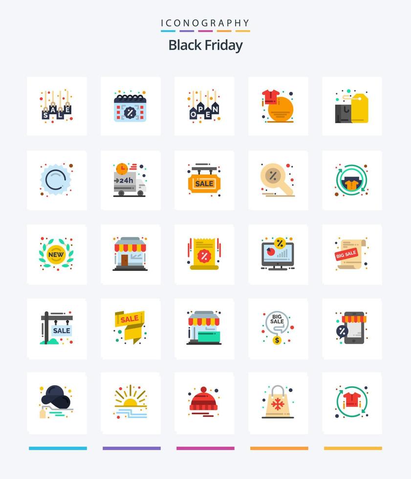 Creative Black Friday 25 Flat icon pack  Such As fashion. clothes. day. store. shop vector