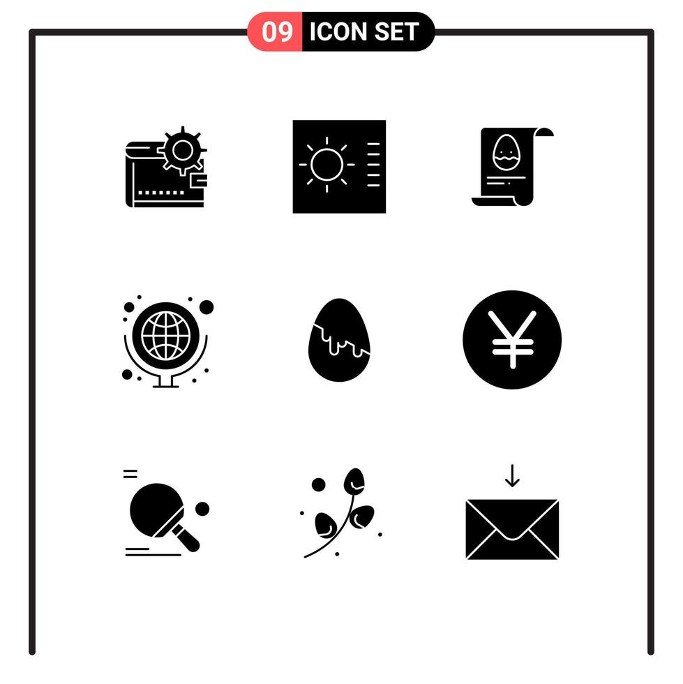 Modern Set of 9 Solid Glyphs and symbols such as school supplies globe gauge geography aester Editable Vector Design Elements